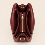 City Bag Coconuda Borgogna, vista dall'alto con scomparto centrale con zip