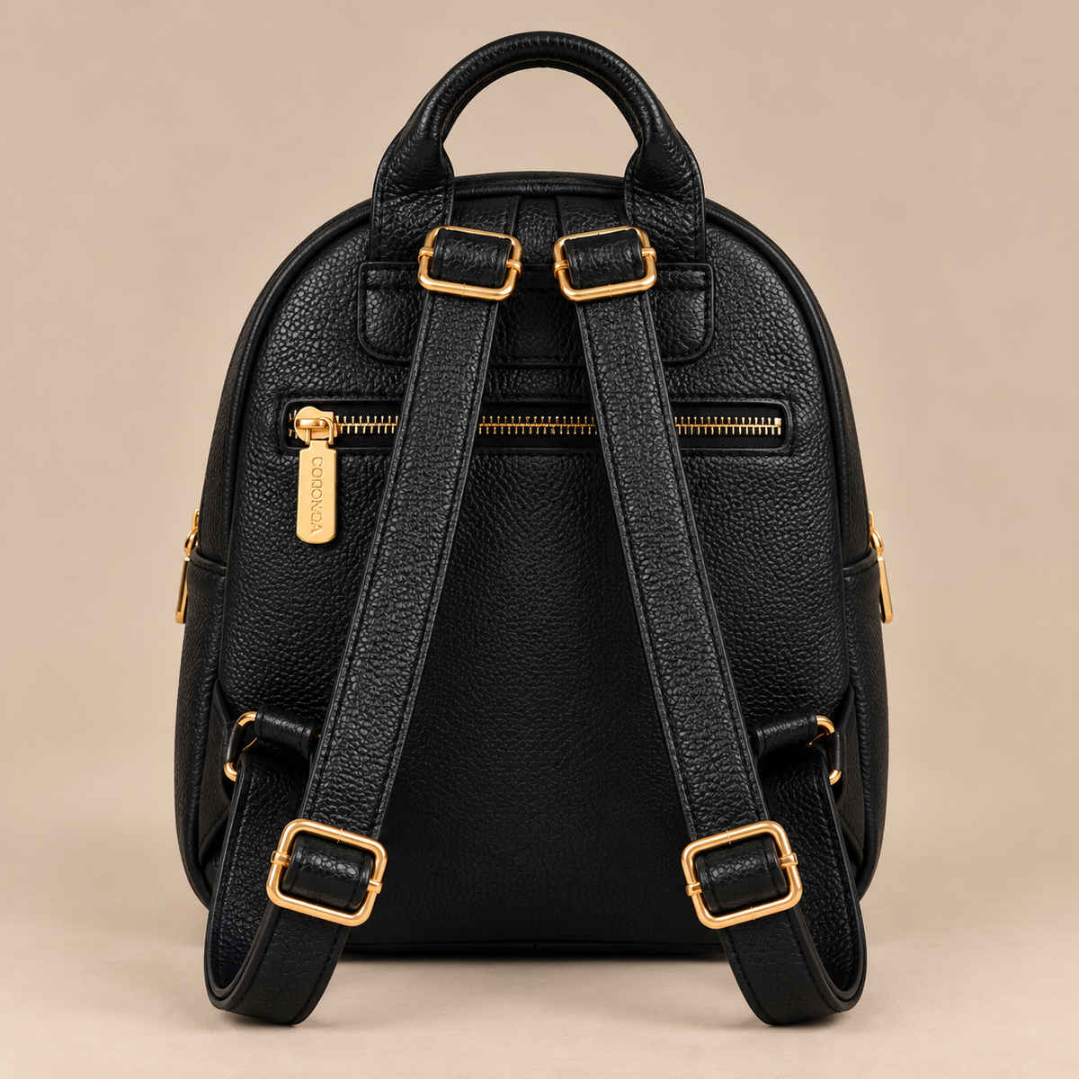 Zaino Coconuda Nero - retro con spallacci regolabili e tasca con zip