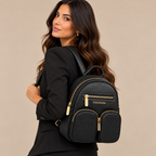 Zaino Coconuda Nero indossato con tailleur