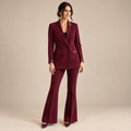 Completo Katrine Borgogna - tailleur doppiopetto, figura intera frontale