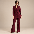 Completo Katrine Borgogna - tailleur doppiopetto, figura intera frontale