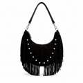 Borsa Cowgirl - vista frontale con frange e borchie argentate