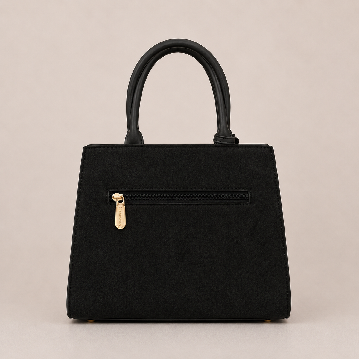 Borsa Duchessa Nero - vista posteriore con tasca a zip