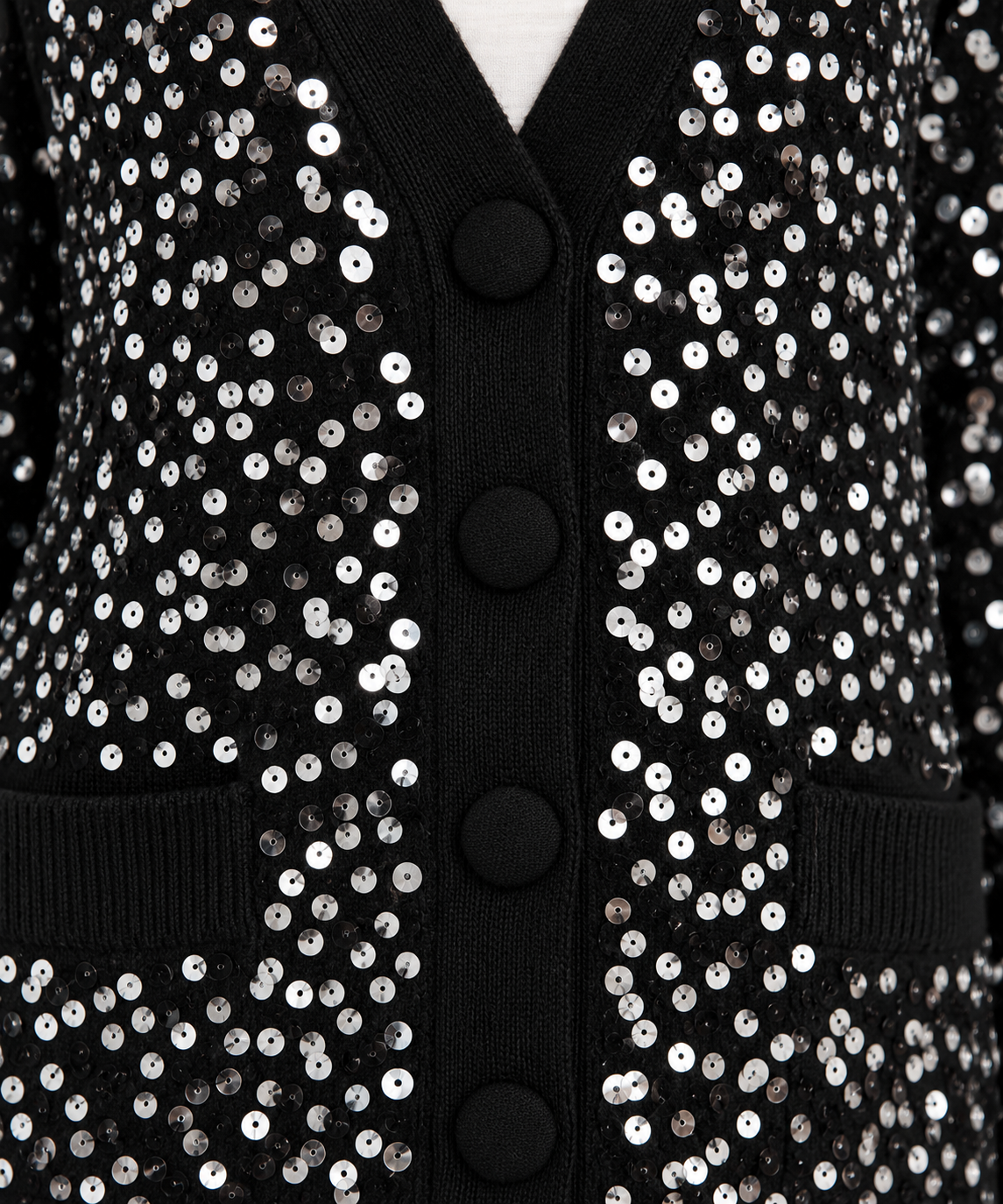 Maglione Glam - dettaglio paillettes e bottoni