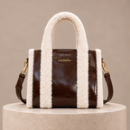 Tote Bag Teddy Coconuda Cioccolato con tracolla e moschettoni dorati