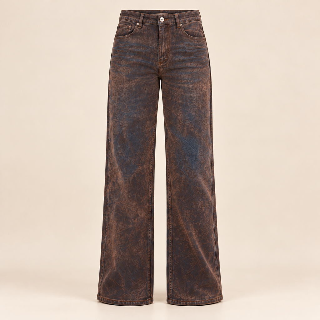 Jeans Alaska a gamba larga marrone cangiante, prodotto non indossato
