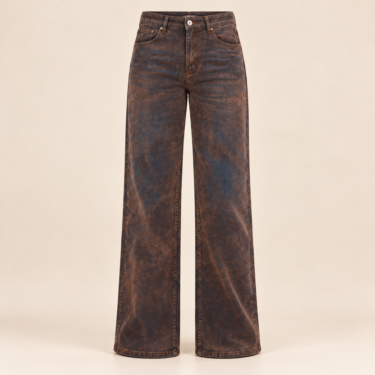 Jeans Alaska a gamba larga marrone cangiante, prodotto non indossato