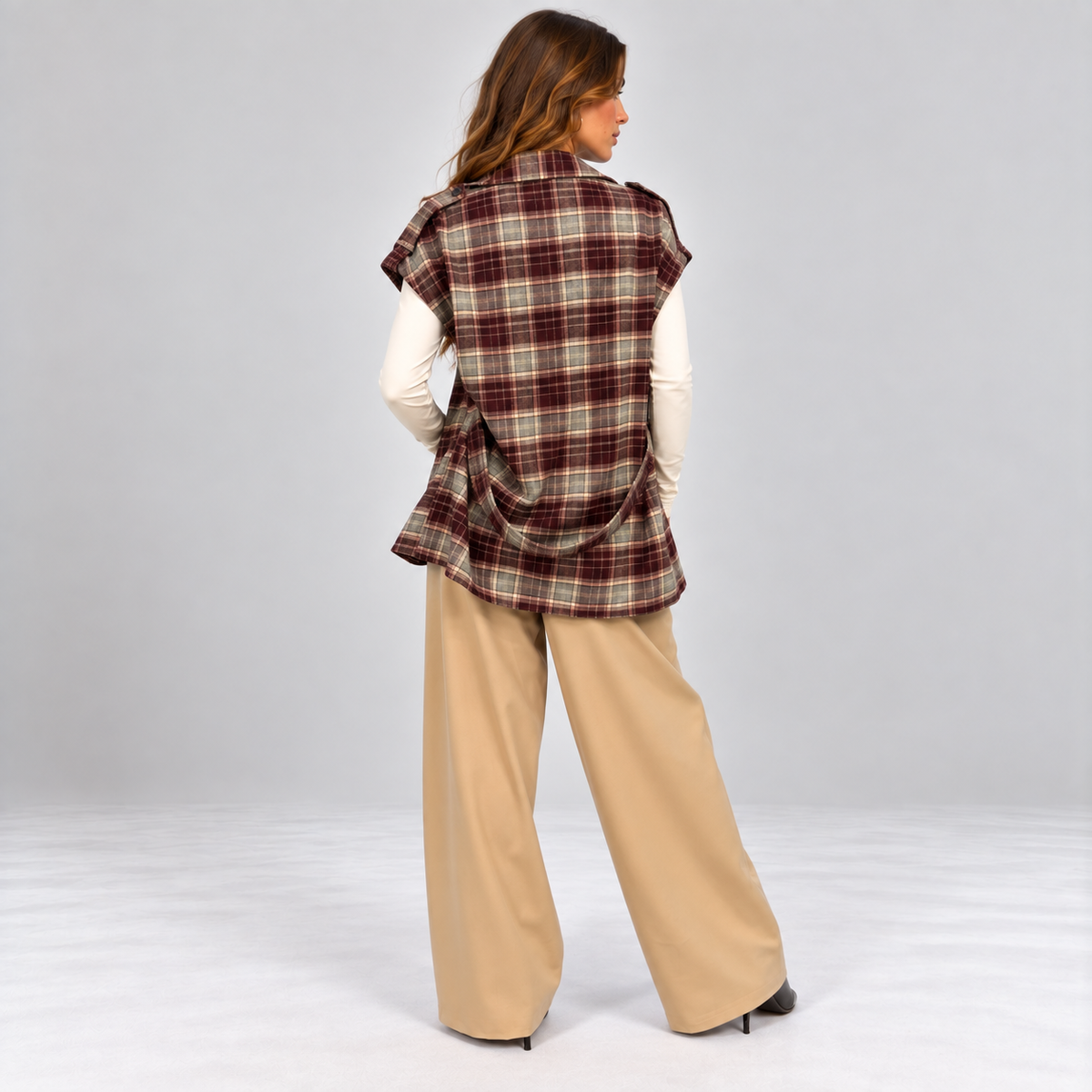 Gilet Scacco indossato, vista posteriore