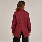 Camicia Alexia indossata, retro con apertura incrociata