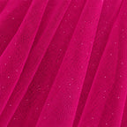 Dettaglio del tulle glitterato fucsia dell'Abito Claudette