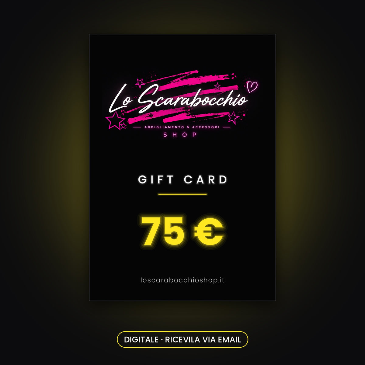 Gift Card digitale Lo Scarabocchio da 75 €, inviata via email
