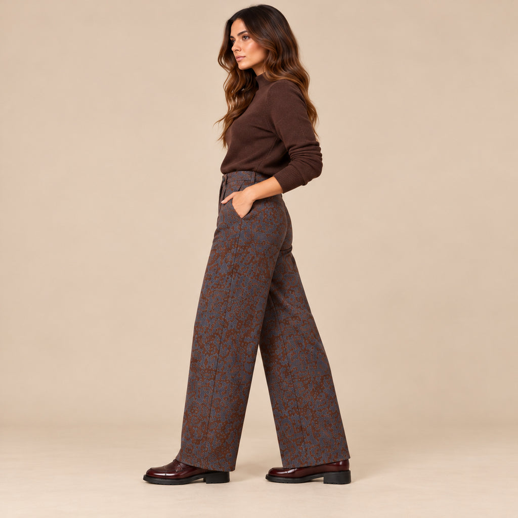 Pantalone Texas palazzo gamba ampia, vista laterale