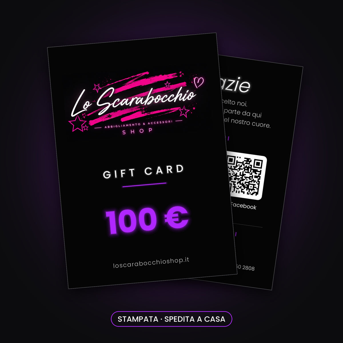 Gift Card stampata Lo Scarabocchio da 100 €, biglietto spedito a casa