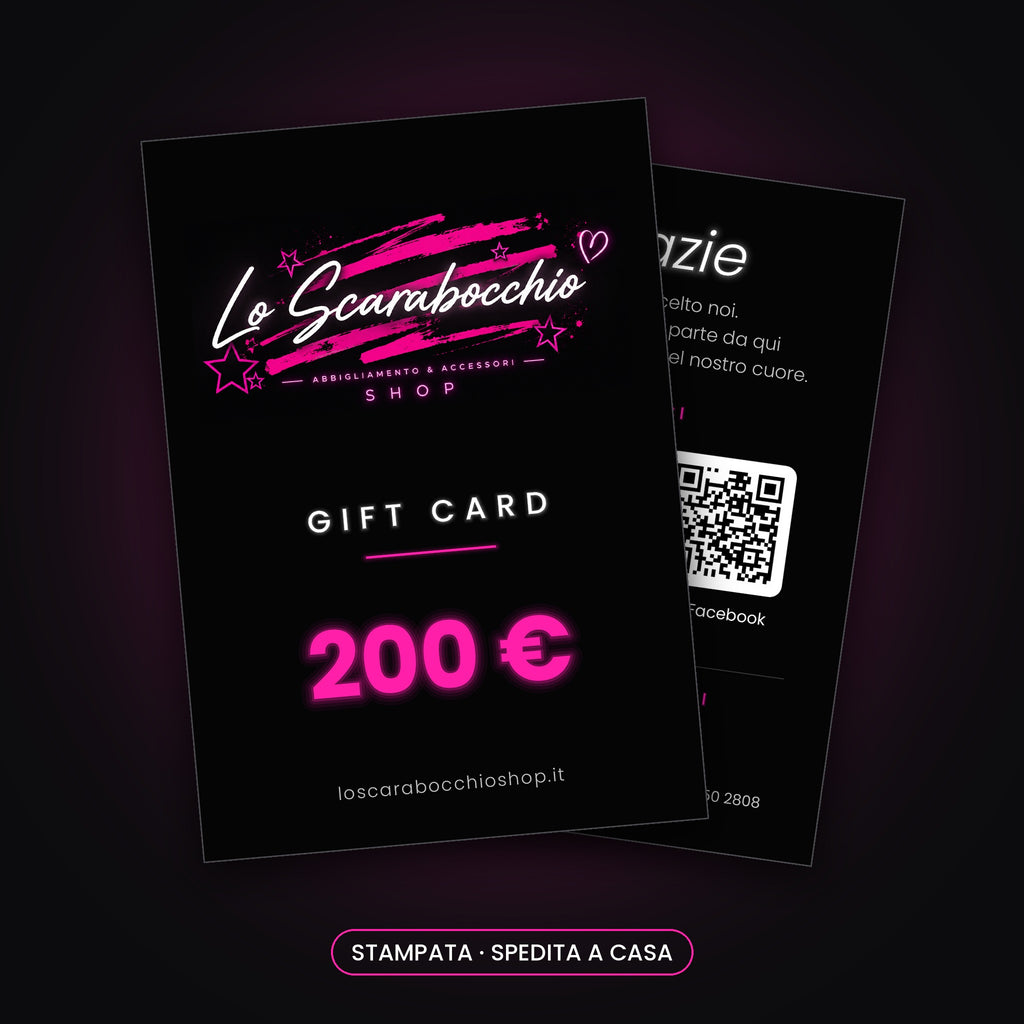 Gift Card stampata Lo Scarabocchio da 200 €, biglietto spedito a casa