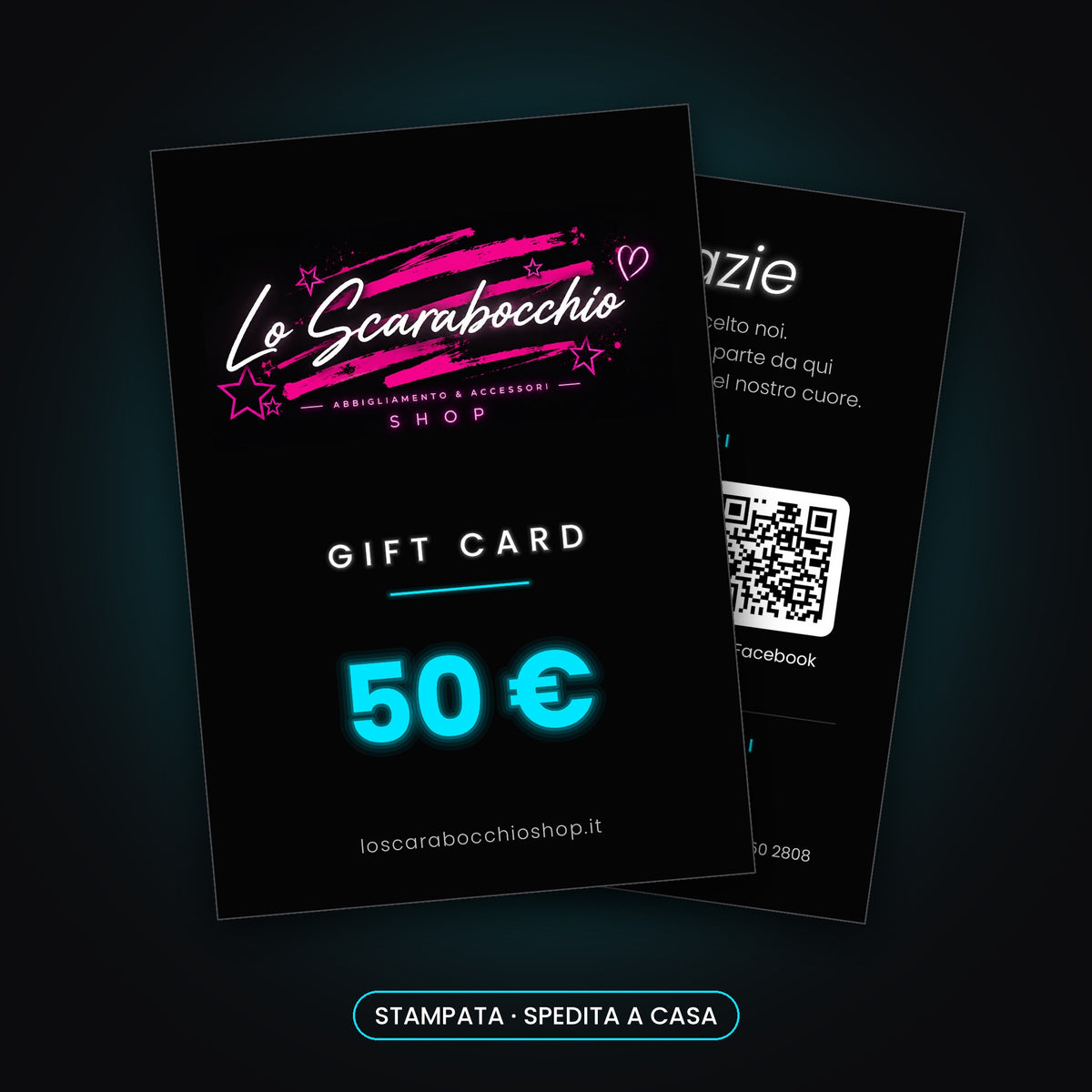 Gift Card stampata Lo Scarabocchio da 50 €, biglietto spedito a casa